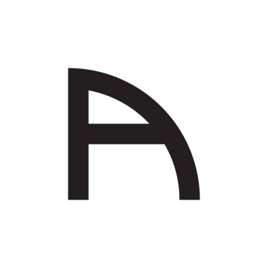 İlk harf çeyrek daire logosu