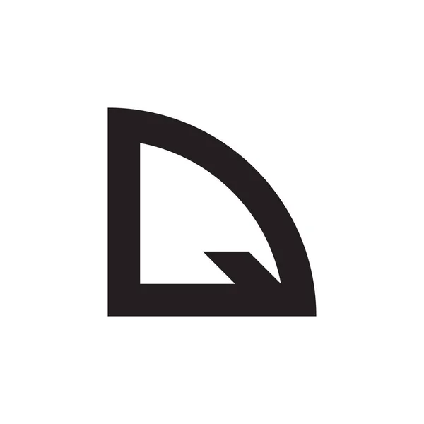 Начальная Буква Четверть Логотип Круга — стоковый вектор