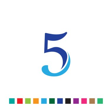 colorful simple number 5 logo design