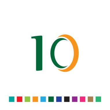 colorful simple number 10 logo design