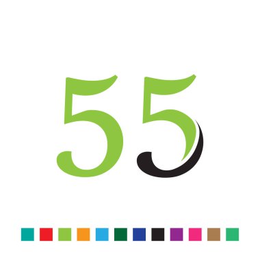 colorful simple number 55 logo design