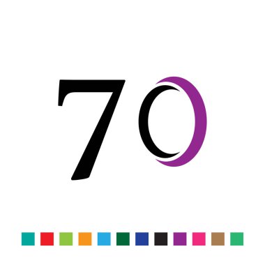 colorful simple number 70 logo design