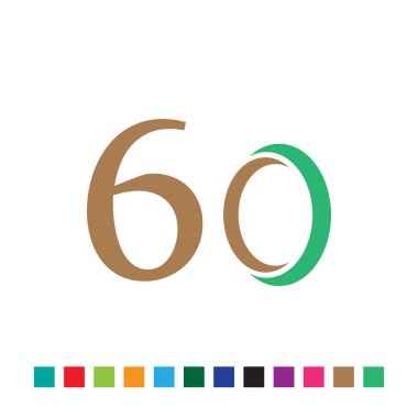 colorful simple number 60 logo design