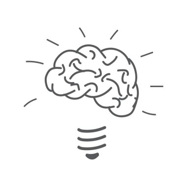 bulb abstract manual draw logo vector