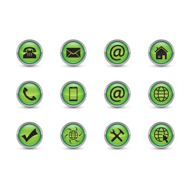 Düz 3d daire yeşil simgesini ayarla