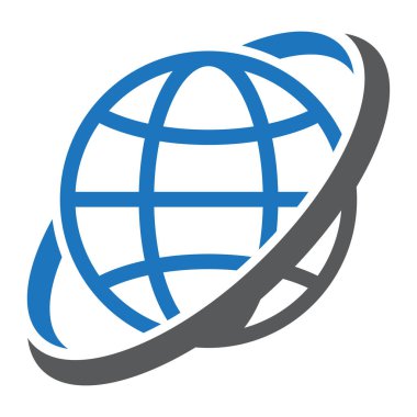 Swoosh mavi gri renkli ağ simgesi