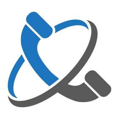 Swoosh mavi gri renkli telefon simgesi