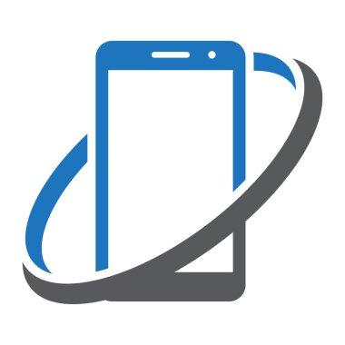 Swoosh mavi gri renkli telefon simgesi