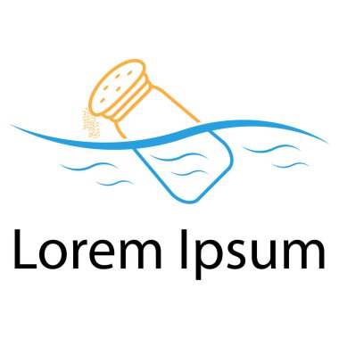 salt bottle floating logo vector