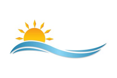 abstract sunset wave vector illustration