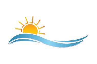 abstract sunset wave vector illustration