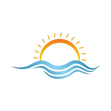 abstract sunset wave vector illustration