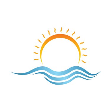 abstract sunset wave vector illustration