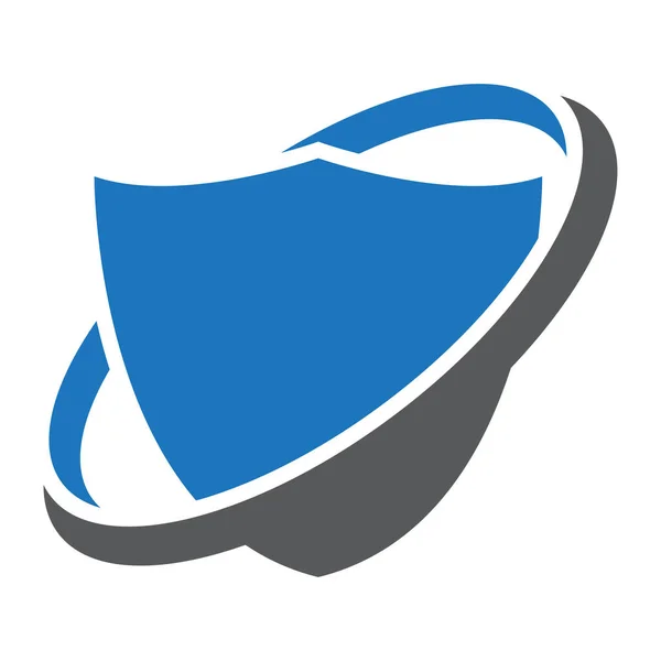 Ícone Escudo Com Cor Cinza Azul Swoosh — Vetor de Stock