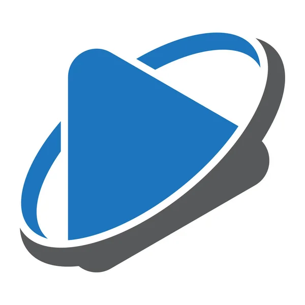 Ícone Aplicativo Triângulo Com Swoosh Azul Cor Cinza — Vetor de Stock