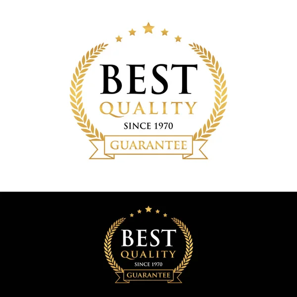 Best Quality Guarantee Golden Badge Label Vector — Archivo Imágenes Vectoriales