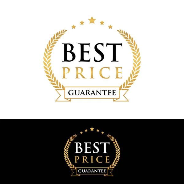 Best Price Guarantee Golden Badge Label Vector — Image vectorielle
