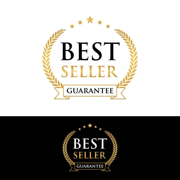 Best Seller Guarantee Golden Badge Label Vector — Vetor de Stock