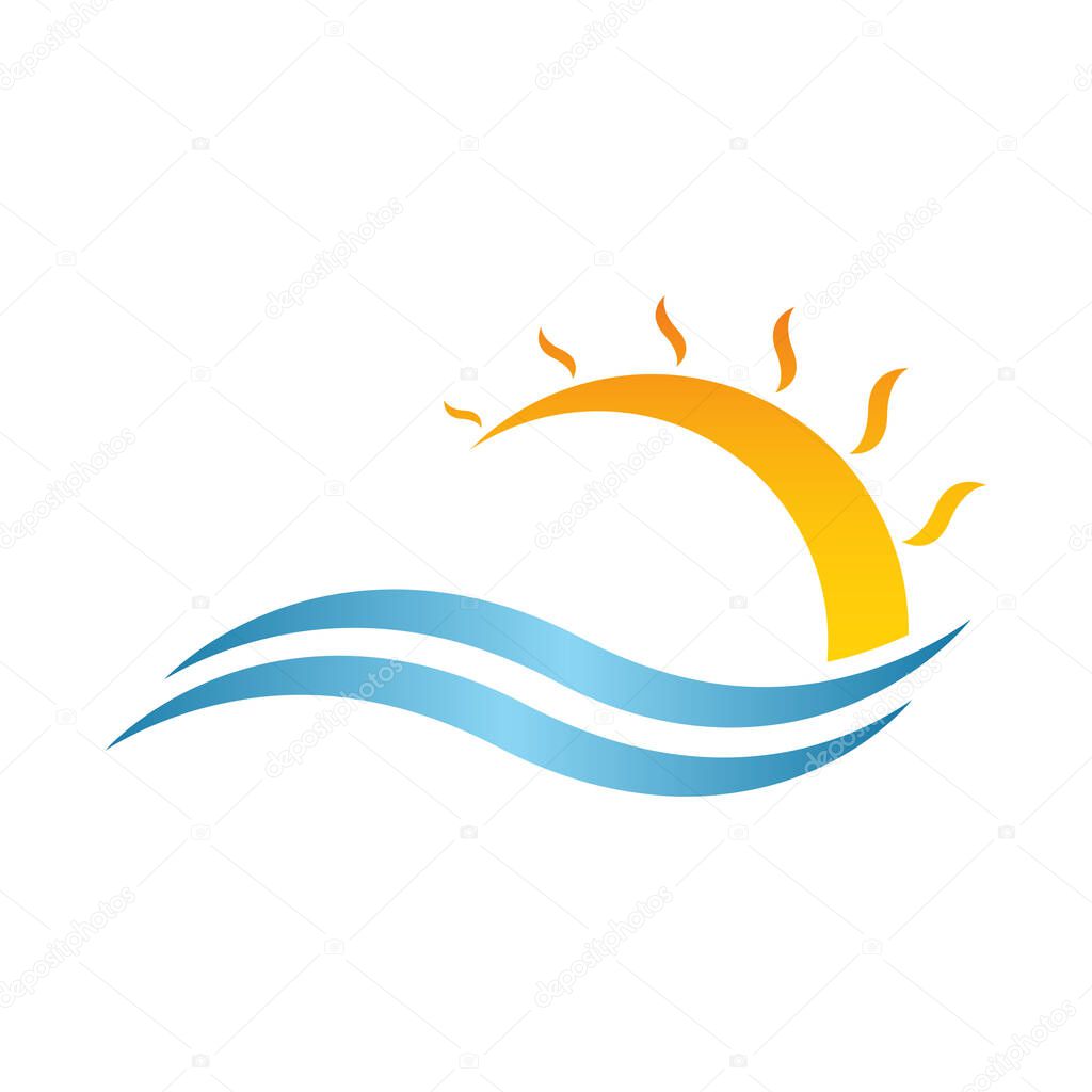 abstract sunset wave vector illustration
