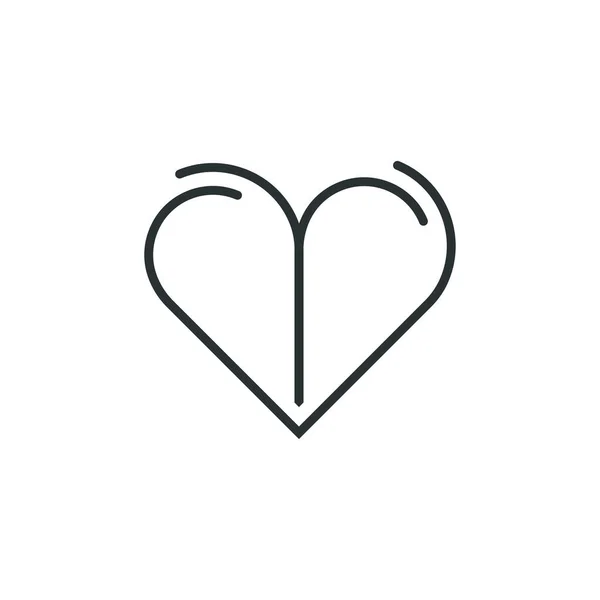 Simple Elegance Heart Outline Logo Vector — Vettoriale Stock