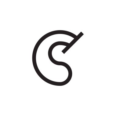 ilk harf CS benzersiz logo vektörü