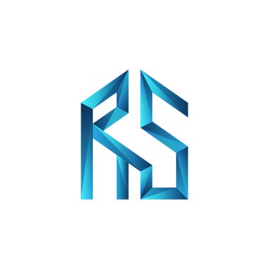 İlk iki harf Rs ev emlak logosu vektörü
