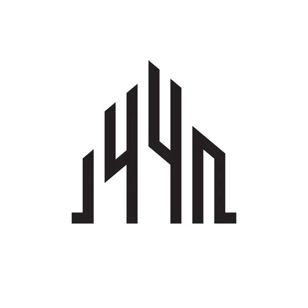 Počáteční Číslo Bytový Dům Hotel Realitní Logo — Stockový vektor