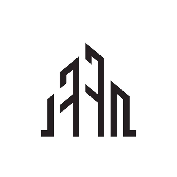 Numéro Initial Immeuble Appartements Hôtel Immobilier Logo — Image vectorielle