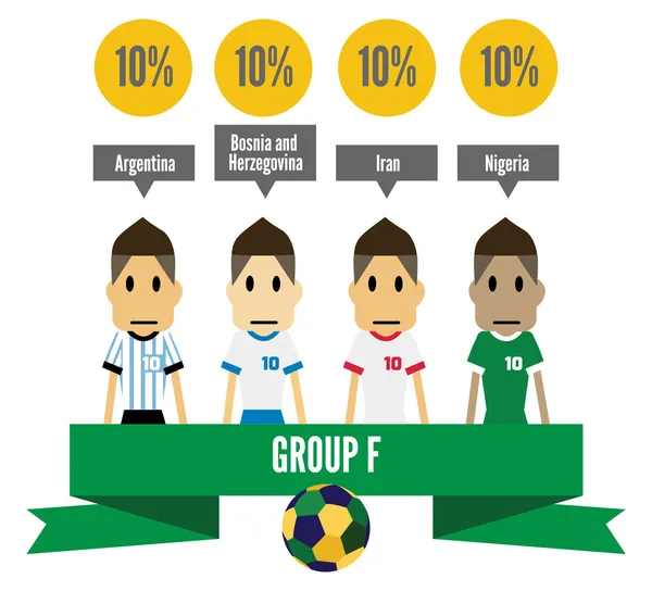 Brasilien 2014 grupp f. — Stock vektor