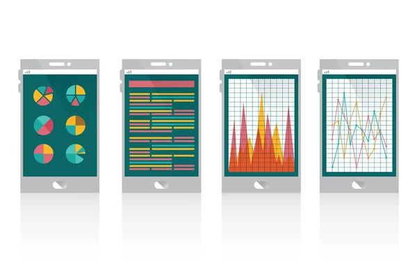 Finanzgrafik auf dem Smartphone. — Stockvektor