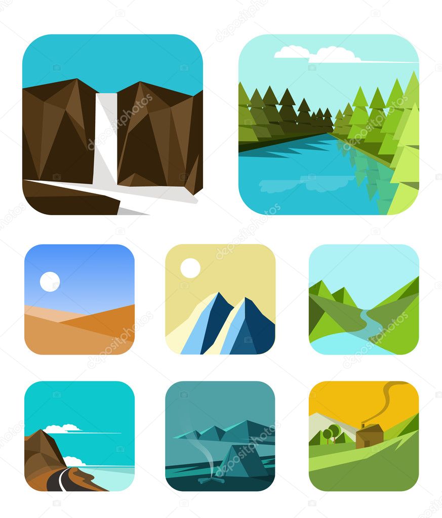 Outdoor flat Icons