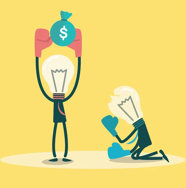 Ideas winner get money. — Stock Vector
