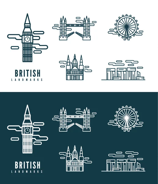 British Landmarks. — Stock Vector