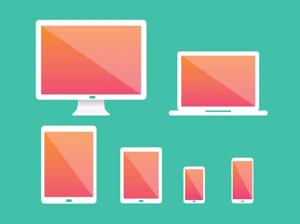 Reagoiva laite. Tablet pc, matkapuhelin ja digitaaliset laitteet . — vektorikuva