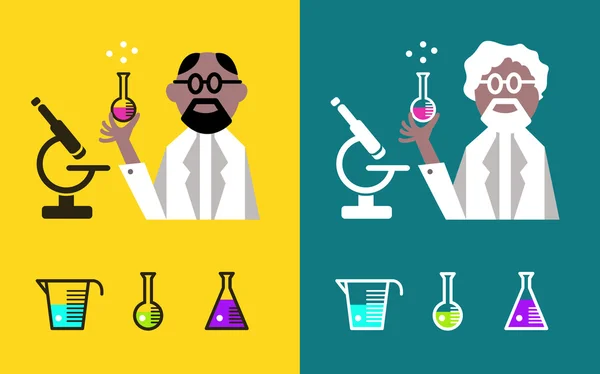 Cientista segurando um frasco com fluidos . —  Vetores de Stock