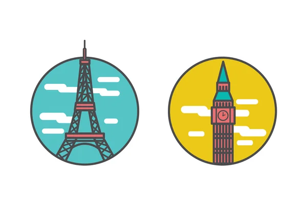 Travel Destinations icons. — Stock Vector