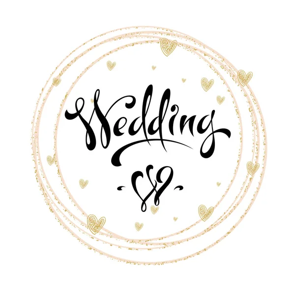 Hochzeitsinschrift Glückwunsch Wedding Hand Letter Kalligraphische Skalierbare Und Editierbare Vektorillustration — Stockvektor