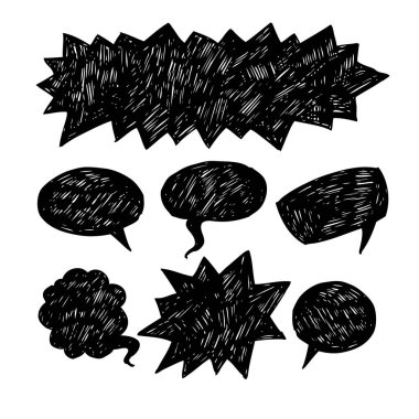Dekoratif elementler konuşma kabarcığı kümesi