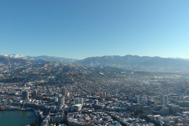 Batum, Gürcistan - 22 Ocak 2021: Şehrin havadan görünüşü