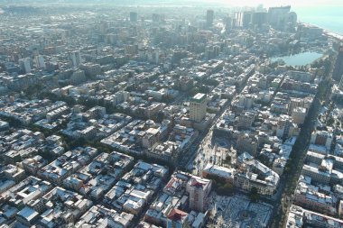 Batum, Gürcistan - 22 Ocak 2021: Şehrin havadan görünüşü