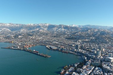 Batum, Gürcistan - 22 Ocak 2021: Şehrin havadan görünüşü