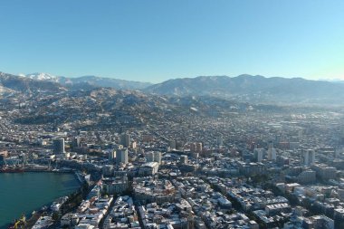 Batum, Gürcistan - 22 Ocak 2021: Şehrin havadan görünüşü