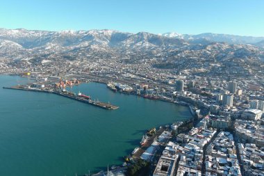 Batum, Gürcistan - 22 Ocak 2021: Şehrin havadan görünüşü