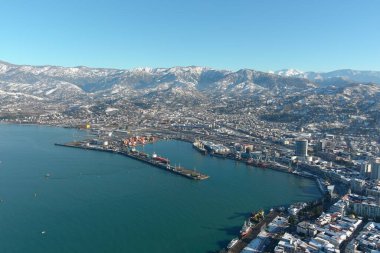 Batum, Gürcistan - 22 Ocak 2021: Şehrin havadan görünüşü