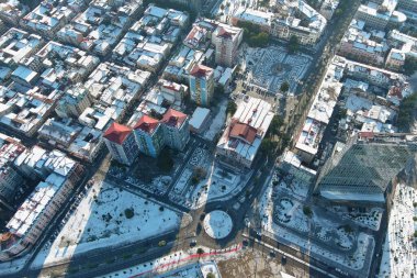 Batum, Gürcistan - 22 Ocak 2021: Şehrin havadan görünüşü