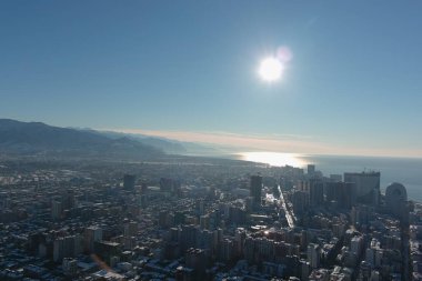 Batum, Gürcistan - 22 Ocak 2021: Şehrin havadan görünüşü