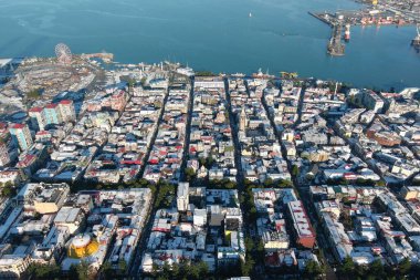 Batum, Gürcistan - 22 Ocak 2021: Şehrin havadan görünüşü