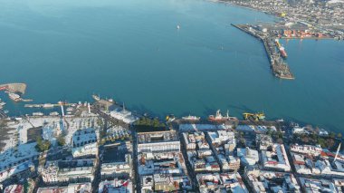 Batum, Gürcistan - 22 Ocak 2021: Şehrin havadan görünüşü