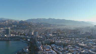 Batum, Gürcistan - 22 Ocak 2021: Şehrin havadan görünüşü