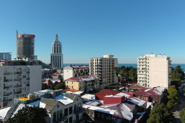 Batum, Gürcistan - 22 Ocak 2021: Şehrin havadan görünüşü